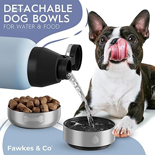 בקבוק מי כלבים של Fawkes & Co כלבים | מתקן בקבוקי מים נייד כלבים | קערת בקבוק מים של כלב חיות מחמד